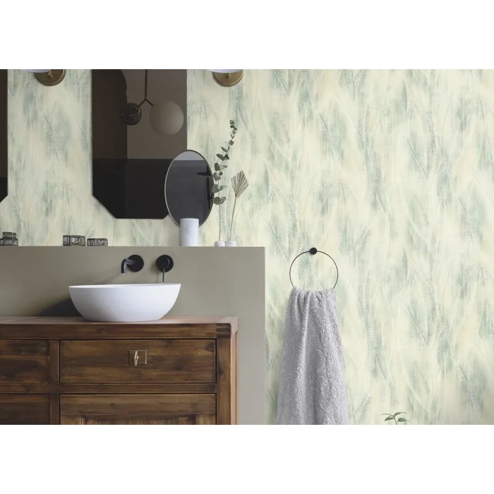 Rasch|Papier peint fleuri abstrait vert|Papier Peint