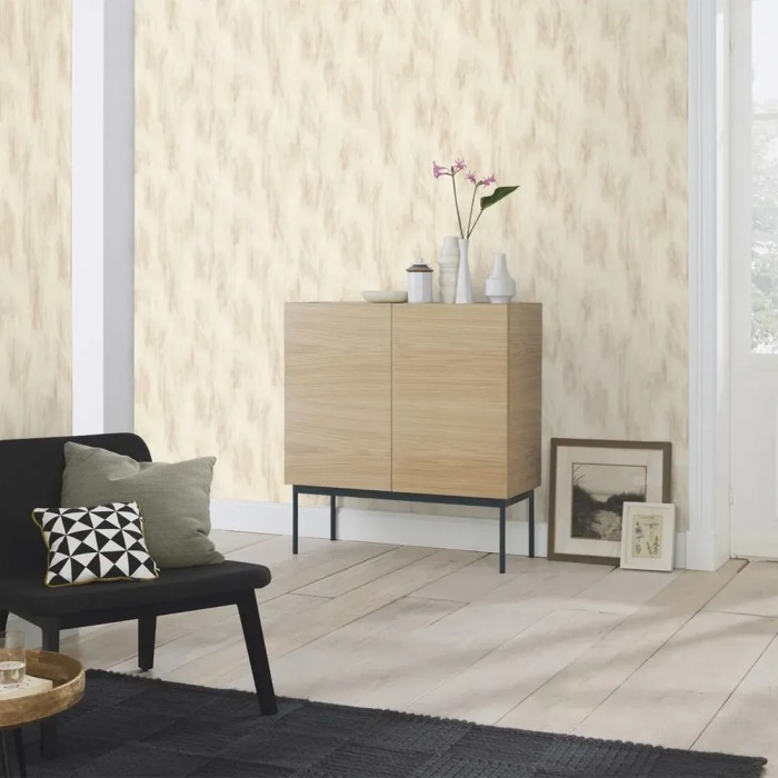 Papel pintado floral abstracto beige efecto textil - Rasch Country Charme 486247