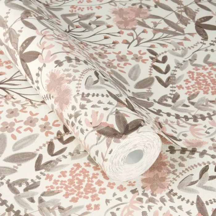 Rasch|Papier peint fleuri rose idéal pour chambre|Papier Peint