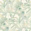 Rasch|Papier peint fleuri vert avec coups de pinceau artistique|Papier Peint