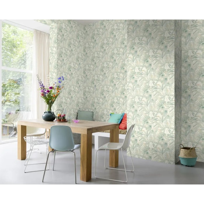 Rasch|Wallpaper floral green artistic brushstrokes|Wallpaper