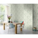 Rasch|Papier peint fleuri vert avec coups de pinceau artistique|Papier Peint