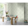 Rasch|Papier peint fleuri vert avec coups de pinceau artistique|Papier Peint