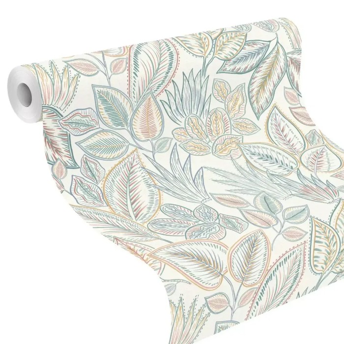 Rasch|Papel pintado floral estilo boho|Papel Pintado