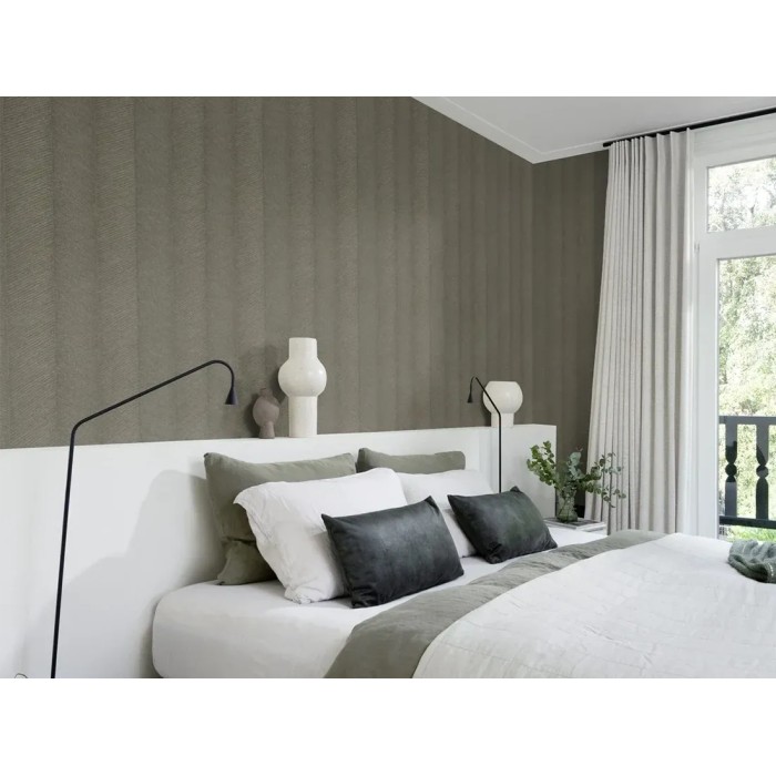 Papel pintado espiga verde caqui - Rasch Amara 720303