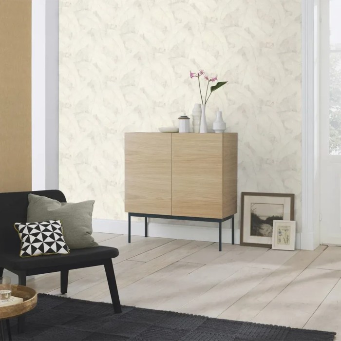 Rasch|Wallpaper large pearly white leaves|Wallpaper