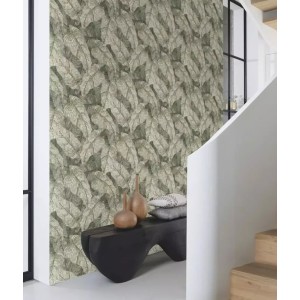 Casadeco|Papier peint museline vert émeraude|Vert 2