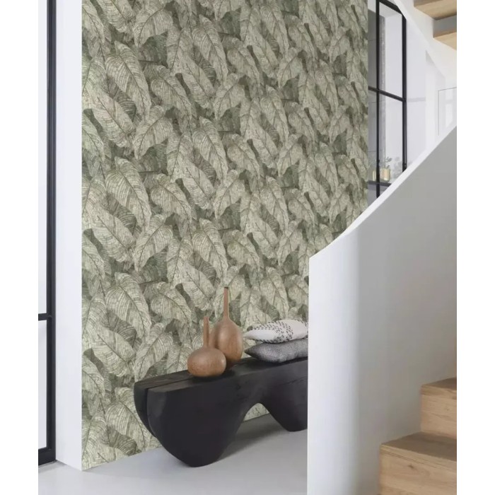 Rasch|Papier peint grandes feuilles tropicales vert|Papier Peint