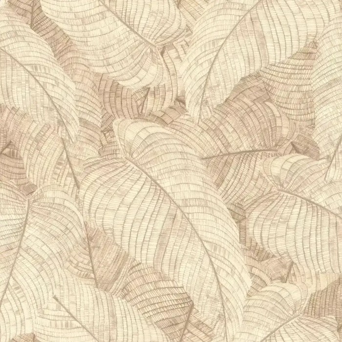 Rasch|Papel pintado hojas grandes beige|Papel Pintado