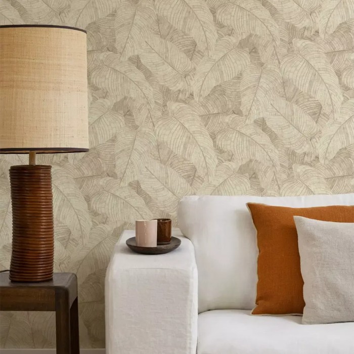 Rasch|Tapete große Blätter beige|Tapeten