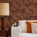 Rasch|Papel pintado hojas grandes marrón caoba|Papel Pintado