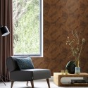 Rasch|Papier peint grandes feuilles brun acajou|Papier Peint