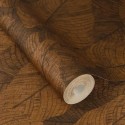 Rasch|Papel pintado hojas grandes marrón caoba|Papel Pintado