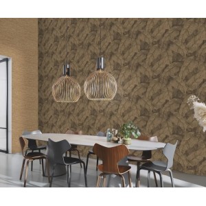 Rasch|Papier peint grandes feuilles brun acajou|Papier Peint 2