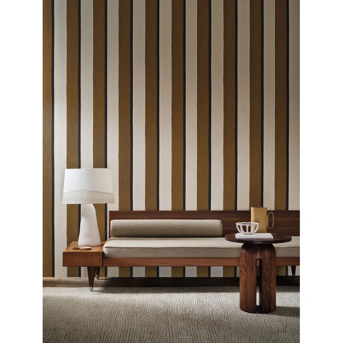 Papel pintado rayas marrón moderno de gama alta - Casamance La Chaux 76040406