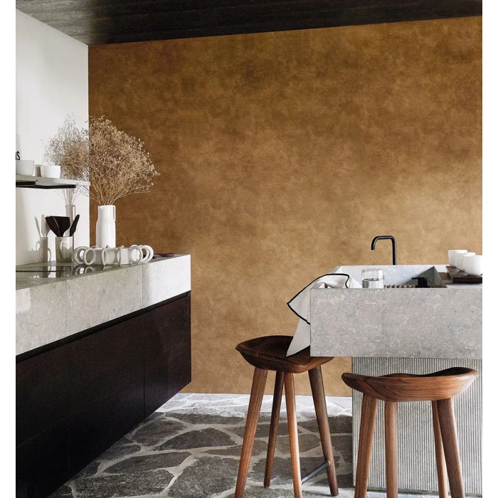 Casamance|Wallpaper stucco camel brown lime wash|Wallpaper