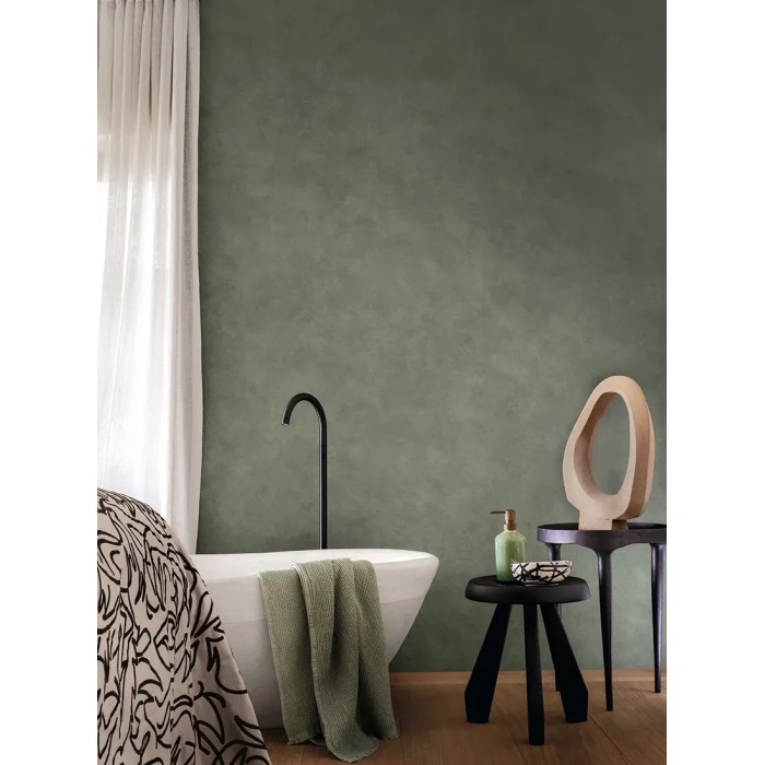 Casamance|Stucktapete flechtgrün Kalkfarbe|Zeitgenössisch