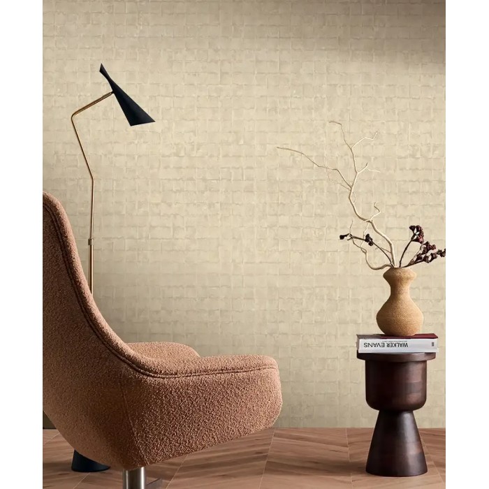 Casamance|Papel pintado azulejo cerámico beige|Imitacion Azulejos