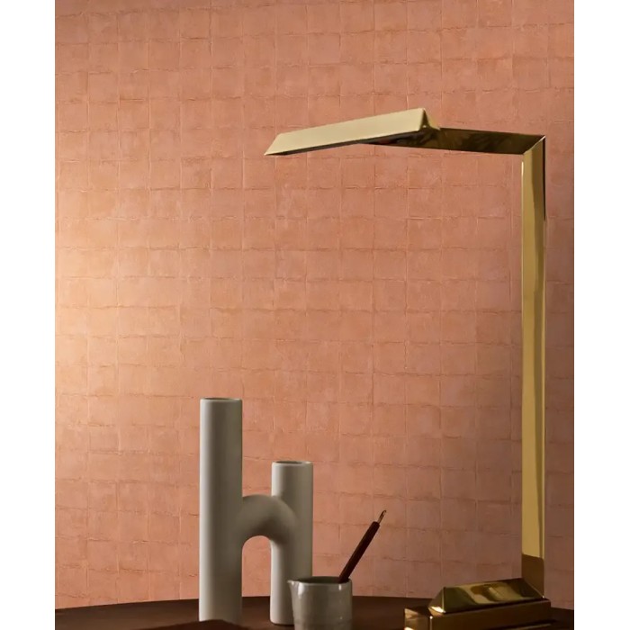 Casamance|Papier peint carreau céramique brun cuivre|Papier Peint