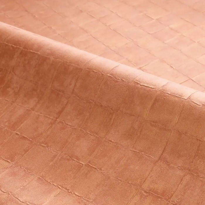 Casamance|Papel pintado azulejo cerámico marrón cobre|Papel Pintado