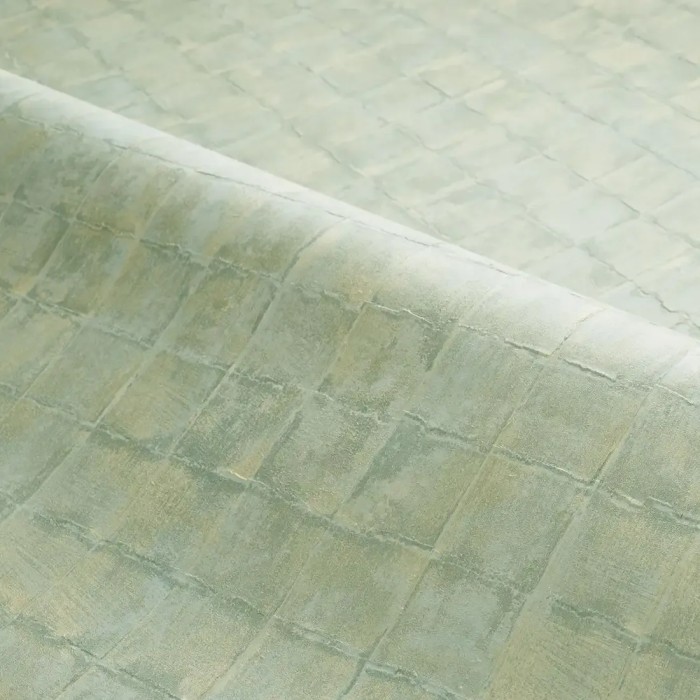 Casamance|Papier peint mosaïque carreau céramique vert|Imitation Carreaux