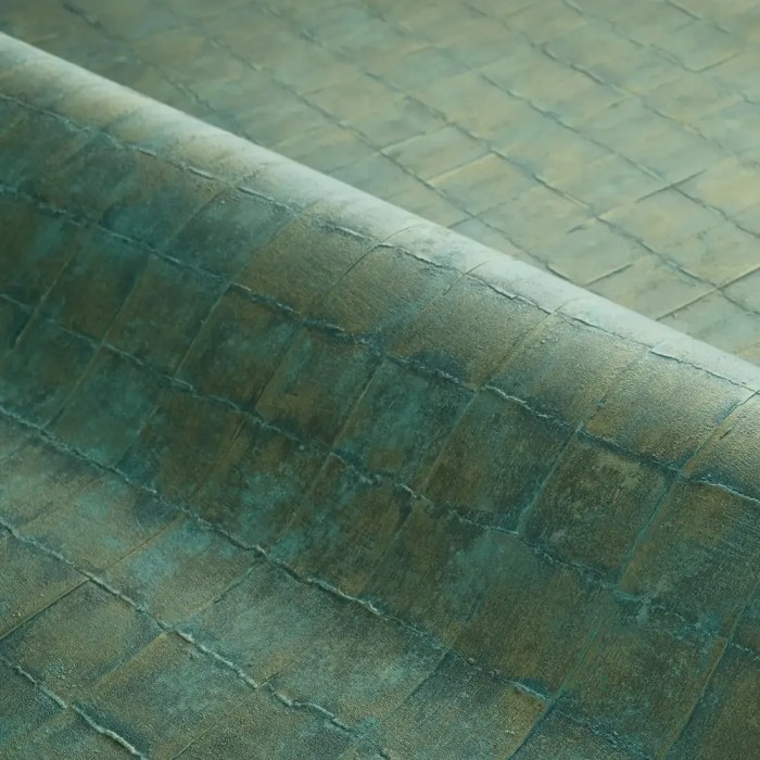 Papel pintado azulejo cerámico verde - Casamance Texture Cerame 76080712