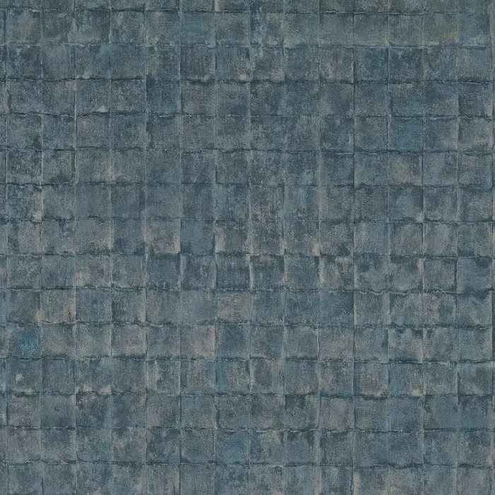 Casamance|Papel pintado mosaico azulejo cerámico azul|Alta Gama