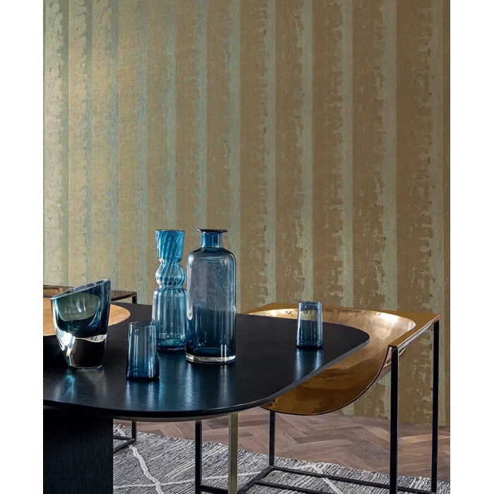 Casamance|Moderne Tapete grün-gold abstrakte Texturen|Hochwertige