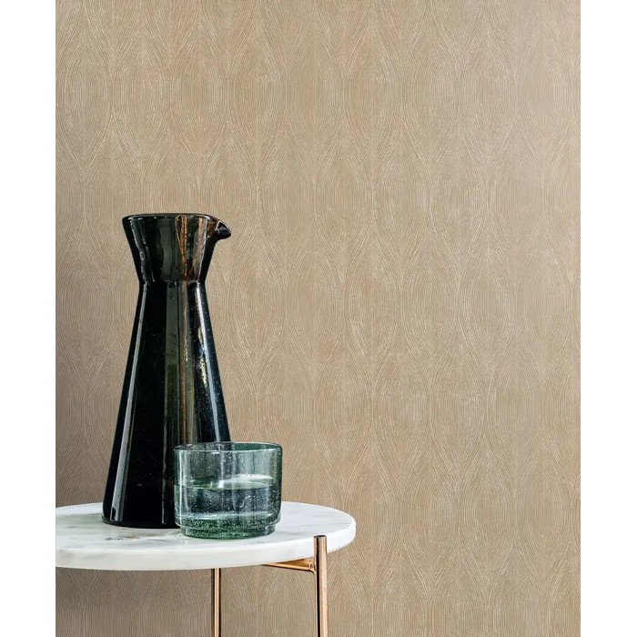 Casamance|Papel pintado moderno, textura rayada marrón|Alta Gama