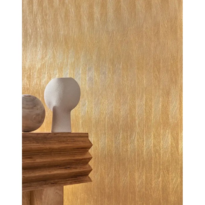 Casamance|Papier peint textures rayées jaune et doré|Moderne