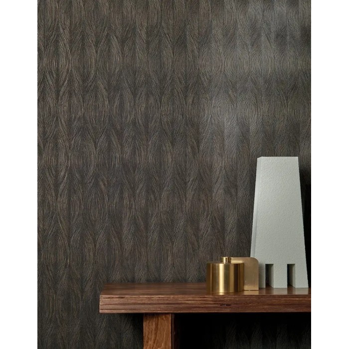 Casamance|Wallpaper modern striped black and gold|High-End