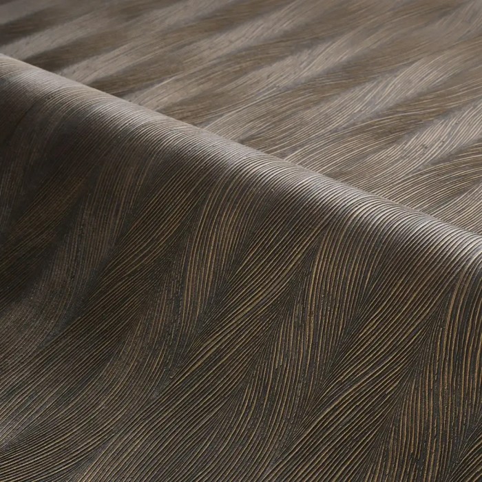 Casamance|Moderne Tapete gestreift schwarz-gold|Hochwertige