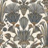 Casamance|Ägyptische Blumentapete weiß-gold|Tapeten