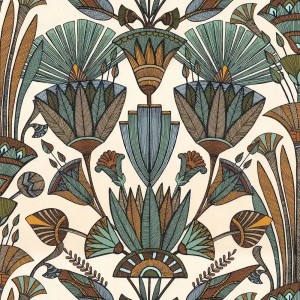 Papeldecor|Papier peint feuilles de bananier gris terracotta fond beige|Papier Peint