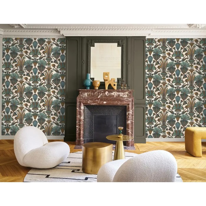 Casamance|Ägyptische Blumentapete bunt|Tapeten