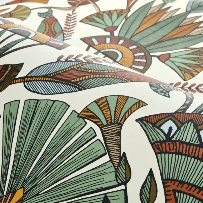 Casamance|Papier peint fleurs égyptiennes multicolore|Papier Peint