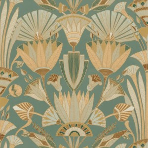 Grandeco|Papier peint paysage jungle tropicale gris et beige|Papier Peint
