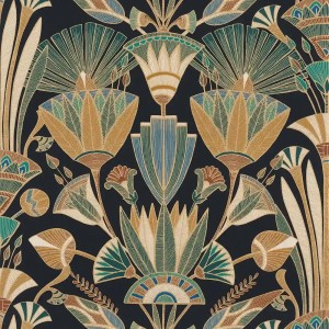 As Creation|Tapete graue und weiße Fächer mit silbernen Profilen|Art Deco