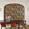 Casamance|Papier peint fleurs égyptiennes noir multicolore|Haut Gamme