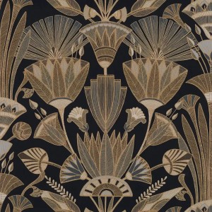 Caselio|Papel pintado art déco chic blanco y dorado|Art Deco