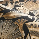 Casamance|Papier peint fleurs égyptiennes noir et doré|Art Déco