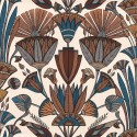 Casamance|Ägyptische Blumentapete creme-terrakotta|Hochwertige