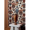 Casamance|Papier peint fleurs égyptiennes crème terre cuite|Haut Gamme