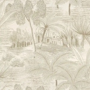 Casamance|Ägyptische Lotustapete blau|Hochwertige