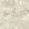 Casamance|Papier peint oasis avec palmiers blanc et doré|Haut Gamme