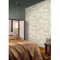 Casamance|Papel pintado oasis con palmeras blanco y dorado|Alta Gama