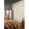 Casamance|Papier peint oasis avec palmiers blanc et doré|Haut Gamme