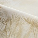 Casamance|Papier peint oasis avec palmiers blanc et doré|Haut Gamme