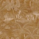 Casamance|Papel pintado oasis con palmeras ocre|Étnico