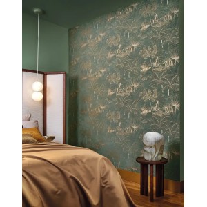 Casadeco|Papier peint floral avec motif de feuilles vertes|Papier Peint 2